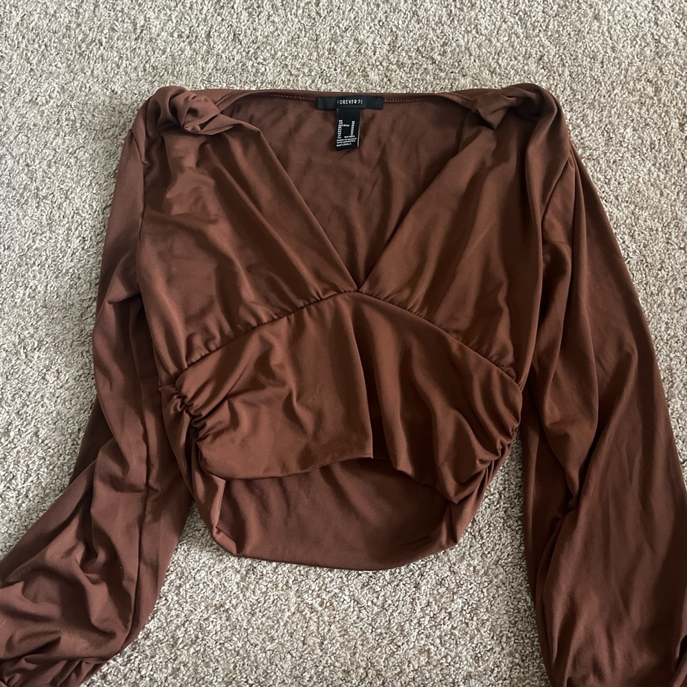 Brown Going Out Long Sleeve Top